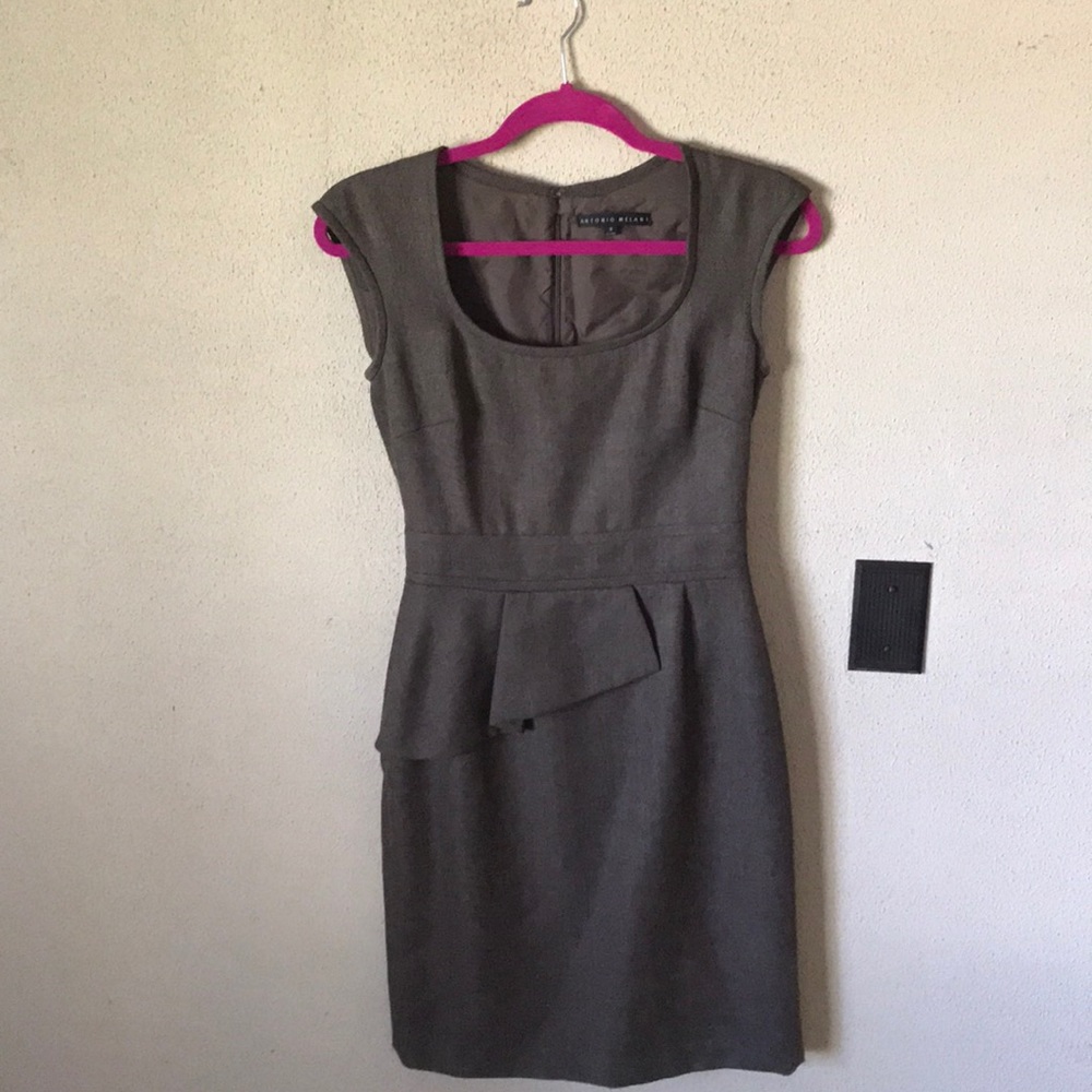 Women’s work dress with half peplum